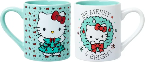 Miniatura 35 de Silver Buffalo Sanrio Hello Kitty - Taza de cerámica con lunares rojos y blancos, 20 onzas Hello Kitty lunares rojos y blancos