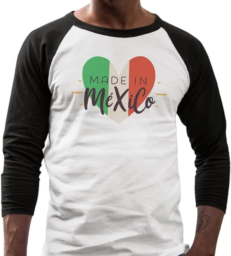 Miniatura 2 de Heart Made in Mexico - Camiseta de béisbol de manga raglán de tres cuartos unisex