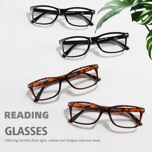 Miniatura 5 de Przene Gafas de lectura para hombres y mujeres, con bloqueo de luz azul, bisagras de resorte, paquete de estilo ligero