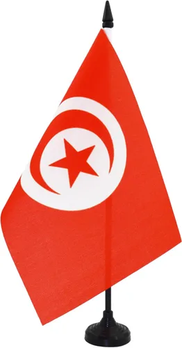 Miniatura 212 de AZ FLAG Sierra Leone Bandera de mesa 5'' x 8'' - Bandera de escritorio de Sierra Leona 21 x 14 cm - Bastón y base de plástico negro
