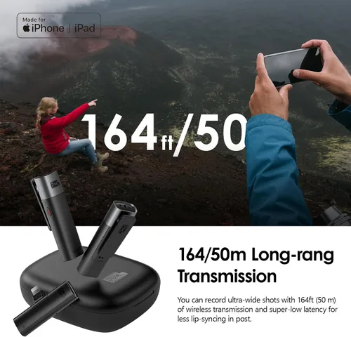 Miniatura 5 de PIXEL Micrófono inalámbrico Lavalier (certificado MFi), paquete de 2 micrófonos de solapa compatibles con todos los dispositivos Lightning. Plug and