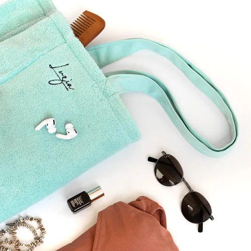 Miniatura 9 de Luzia Bolsa de playa y piscina, extra grande, reversible, hecha de algodón suave de alta calidad