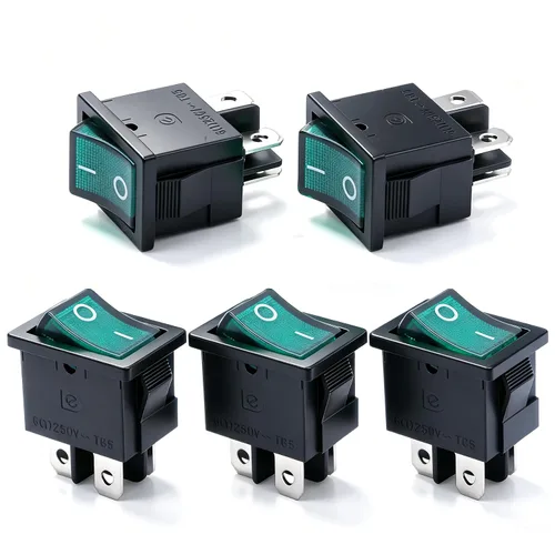 Miniatura 12 de mxuteuk Interruptor basculante momentáneo (ENCENDIDO) - Apagado de palanca DPST Power 4 Pin AC 250V 6A 125V 10A, uso para coche, barco