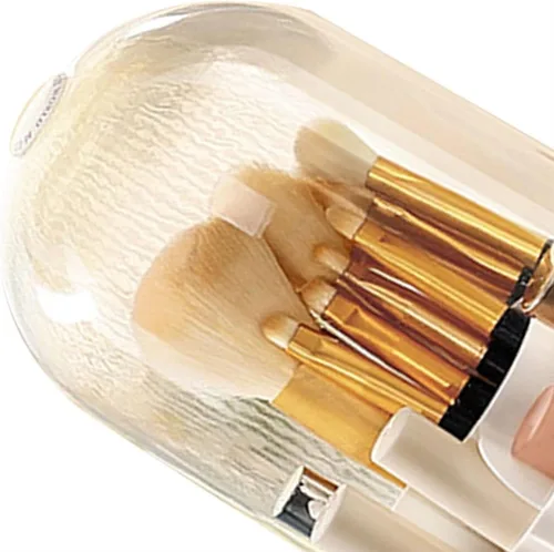 Miniatura 4 de Organizador de cosméticos de plástico para brochas de maquillaje, caja de almacenamiento giratoria para maquillaje, organizador de maquillaje