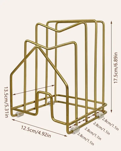 Miniatura 7 de Organizador de tapa para olla, soporte para tabla de cortar dentro del gabinete, organizador de ollas y sartenes de acero inoxidable 304, cubierta