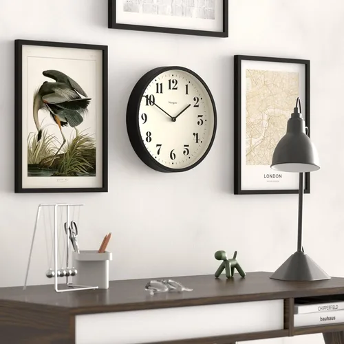 Miniatura 4 de Reloj de pared NEWGATE® Número Cuatro Teatro Reloj redondo moderno 30cm Negro Números decorativos Ideal para cocina, sala de estar u
