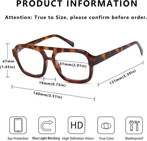 Miniatura 4 de Lentes de lectura estilo aviador para mujeres y hombres, paquete de 3 unidades, bloqueo de luz azul, PC, material reciclado, retro, LHJ209