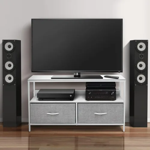 Miniatura 2 de Cómoda Sorbus con soporte para TV y 2 cajones de imitación de madera - Cofre elevador para televisión con almacenamiento - Mueble para dormitorio