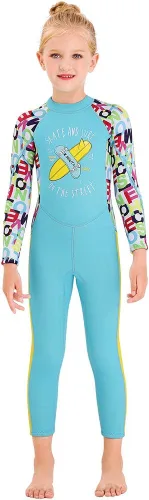 Miniatura 4 de Traje de neopreno de cuerpo completo para niños y niñas, traje de baño térmico de 0.098 pulgadas para niños pequeños, jóvenes, adolescentes, manga