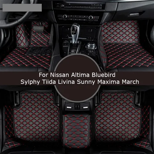 Miniatura 2 de Tapete de automóvil personalizado para Nissans, Altima, Bluebird, Sylphy Tiida Livina, Sunny March, accesorios para pies (color beige)