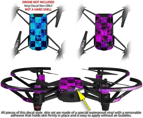 Miniatura 2 de Paquete de 2 calcomanías para DJI Ryze Tello Drone Blue Star Checkers Drone no incluido