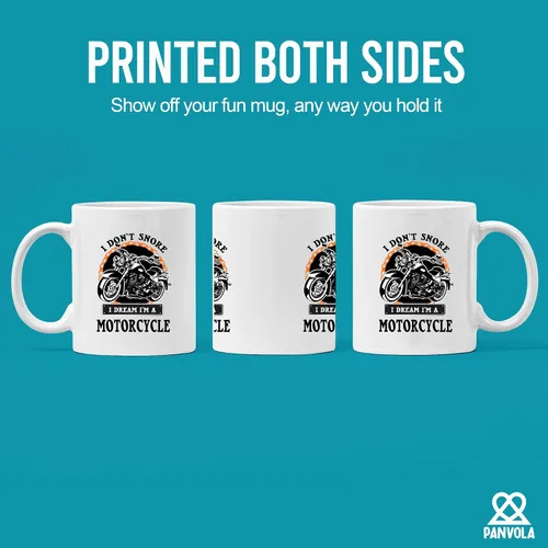 Miniatura 3 de Panvola Taza de café de cerámica con texto en inglés "I Don't Snore I Dream I'm A Motorcycle Gifts For Biker Rider Motor Bike Lover For Dad Uncle