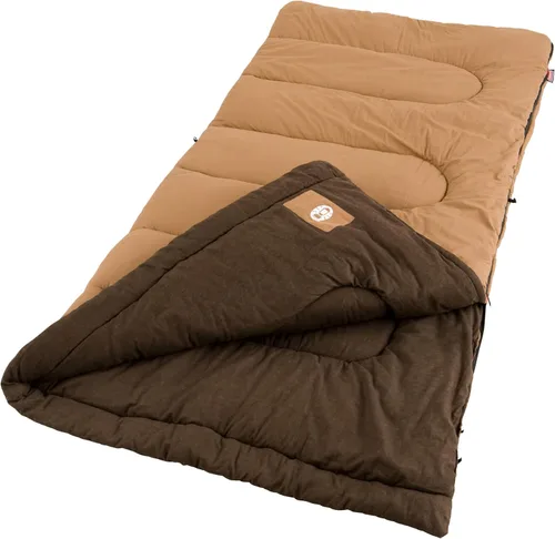 Coleman Dunnock Saco de Dormir Big 'n Tall 20°F, Saco de Dormir para Clima Frío que se Adapta a Adultos de hasta 6 pies 4 pulgadas, Lavable a