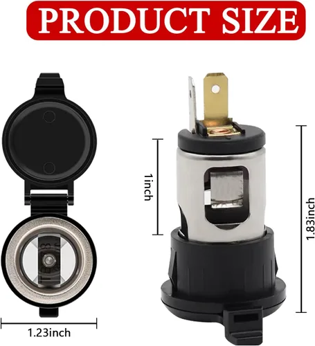 Miniatura 2 de Enchufe para encendedor de cigarrillos, adaptador de encendedor de cigarrillos de automóvil DC 12V/24V con cable de extensión, reemplazo de enchufe