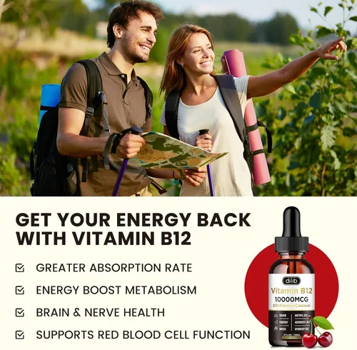 Miniatura 2 de Complejo de vitamina B12 de 10000 mcg Suplemento sublingual triple líquido B-12 gotas Mezcla de metilcobalamina y adenosilcobalamina e hidroxo