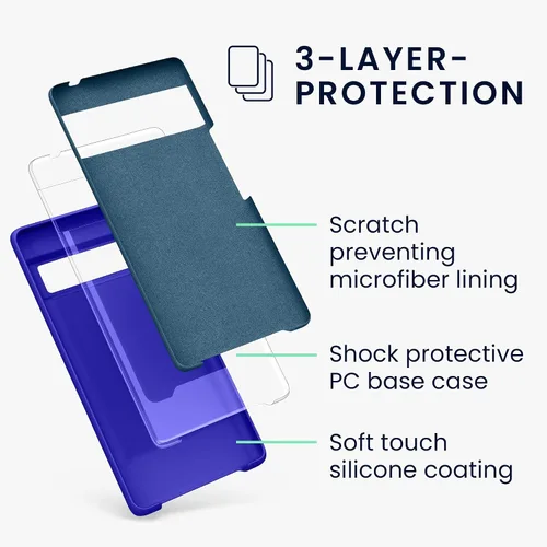 Miniatura 329 de kwmobile Funda Compatible con Google Pixel 6 Pro - Funda de teléfono de silicona TPU con acabado suave - Azul Arrecife