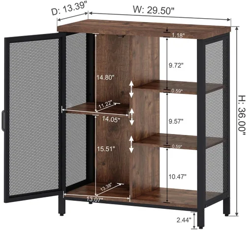 Miniatura 2 de BON AUGURE Aparador industrial para cocina con perchero con banco de almacenamiento de zapatos con estantes reversibles para vestíbulo