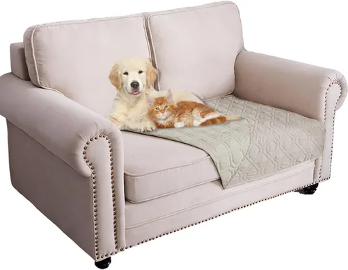 Miniatura 80 de Ameritex Funda Impermeable para Cama de Perro Manta para Mascotas para Muebles Cama Sillón Sofá Reversible Azul marino+azul piedra