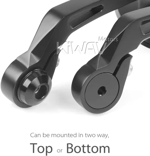 Miniatura 7 de KiWAV Espejos de extremo de barra de motocicleta ultra negro compatible con manillar roscado M6