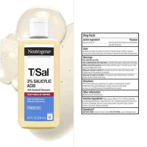 Miniatura 8 de Neutrogena Champú anticaspa de ácido salicílico al 3% T/Sal, 8 fl oz