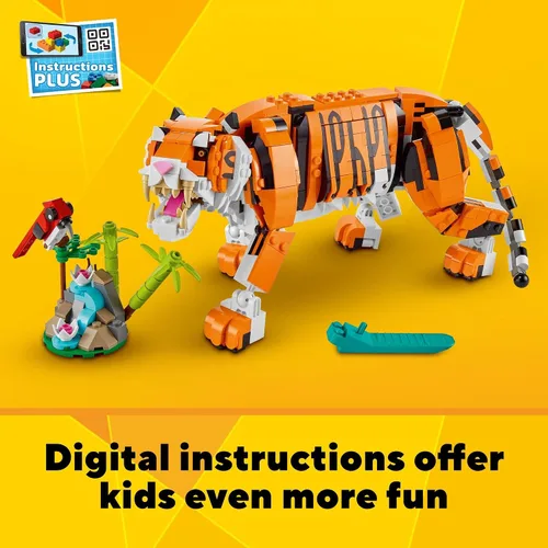 Miniatura 4 de LEGO Creator 31129 - Juego de construcción de tigre majestuoso 3 en 1, se transforma de tigre a panda o pez koi, figuras de animales, juguete