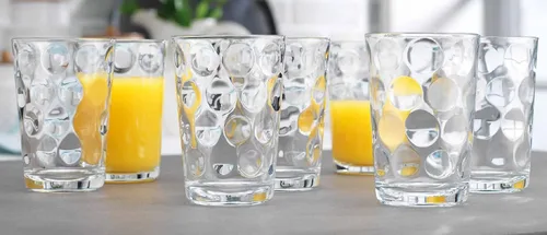 Miniatura 4 de Home Essentials - Juego de 10 vasos de jugo, cristalería de 7 onzas, vasos pequeños con lente circular interior. Ideal para jugo, leche, agua; aptos