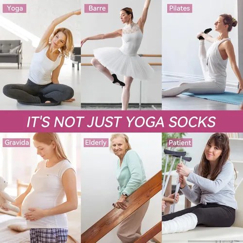 Miniatura 7 de Calcetines de yoga antideslizantes con empuñaduras, para mujer