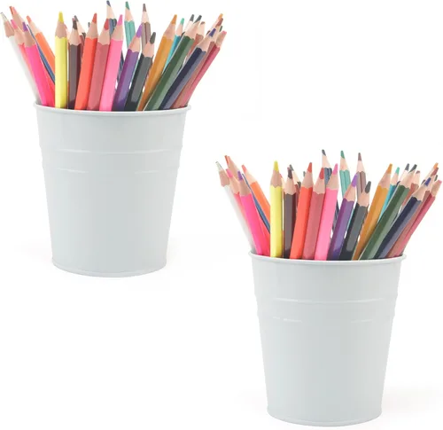 Miniatura 8 de Soporte para bolígrafo para escritorio, soporte para lápices, organizador de bolígrafos de metal, almacenamiento de maceta pequeña de hojalata