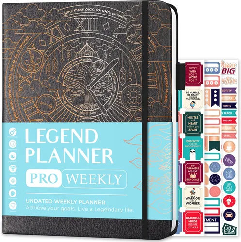 Miniatura 7 de Legend Planner PRO - Agenda semanal y mensual de lujo para aumentar la productividad y alcanzar tus objetivos. Cuaderno organizador de gestión