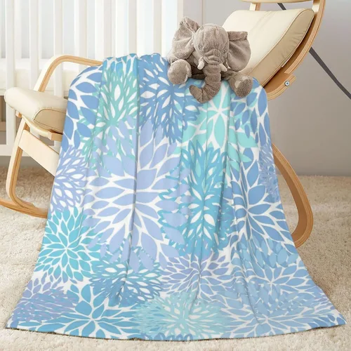Miniatura 17 de Perinsto Manta floral de crisantemo rojo y rosa, ultra suave y cálida para todas las estaciones, manta decorativa de vellón para cama, silla