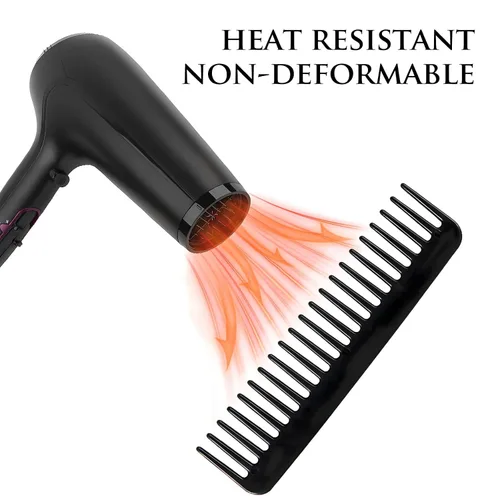 Miniatura 6 de Paquete de 3 herramientas para cola de cabello, peine de dientes anchos para cabello rizado, largo y grueso, color negro