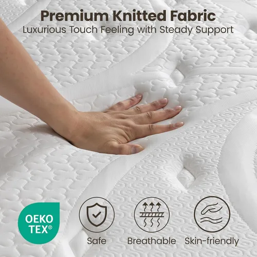 Miniatura 2 de Colchón firme de tamaño individual de 10 pulgadas, colchón híbrido de sueño profundo para aliviar el dolor, cama refrescante de la colección Hotel