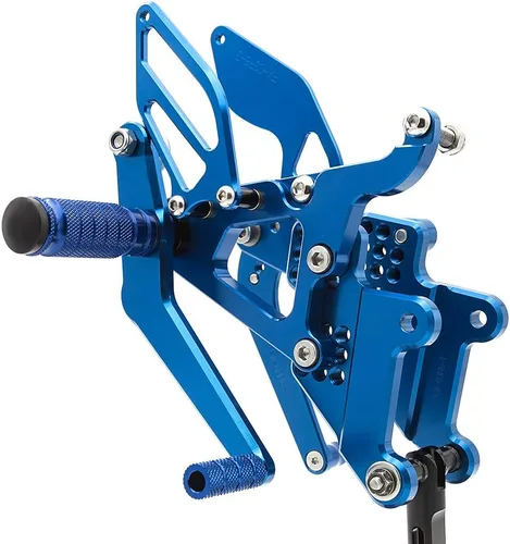 Miniatura 5 de Krace Juego de estriberas delanteras para motocicleta, reposapiés, pedales de cambio de freno, totalmente ajustables, apto para Yamaha YZF R6