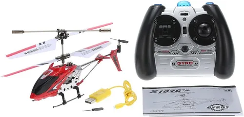 Miniatura 7 de Goolsky Helicóptero RC S107G, helicóptero de control remoto de 3 canales con giroscopio para principiantes (rojo)