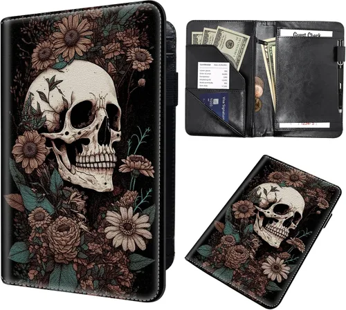Miniatura 23 de Server Book,Waitress Book,5x9 Inch Server Books for Waitress & Waiter, Cute PU Leather Serving Book Guest Check Presenters Organizer with Zipper