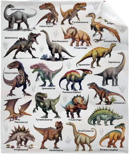 Miniatura 26 de Manta Personalizada con Nombre de Dinosaurio Regalos Personalizados Mantas de Franela Súper Suaves y Ligeras Manta para Niños, Adultos, Adecuada