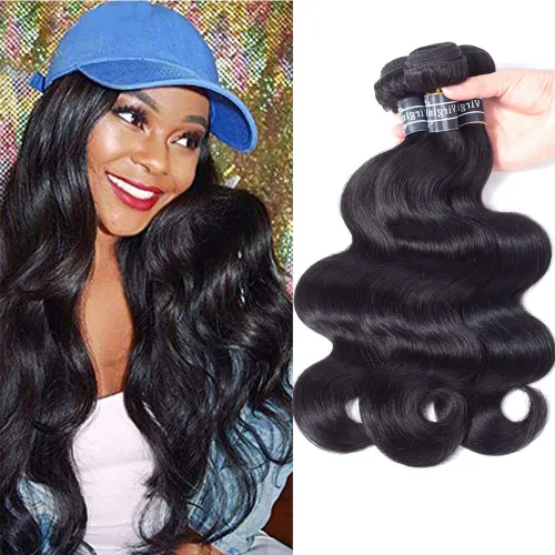 Miniatura 18 de Amella 3 paquetes de 3 mechones de cabello virgen brasileño ondulado (8, 10, 12 pulgadas), negro natural) 8A, 100% sin procesar, cabello humano