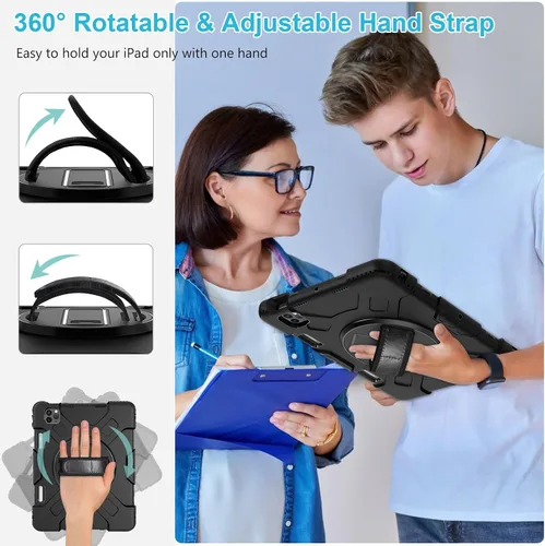 Miniatura 4 de Funda para iPad Pro de 11 pulgadas (2022/2021/2020/2018): Funda de silicona para iPad 11 (4ª/3ª/2ª/1ª) generación con protector de pantalla, Negro