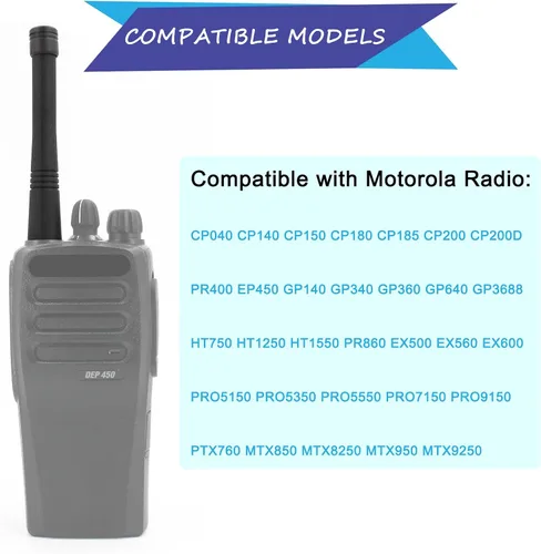 Miniatura 4 de 6 unidades de antena HAD9742A HAD9742 para Motorola HT750 HT1250 CP200 CP200D PR400 P1225 P110 GP300 GP340 EX500 EX600 PRO5150 PRO7150 Radio VHF 150