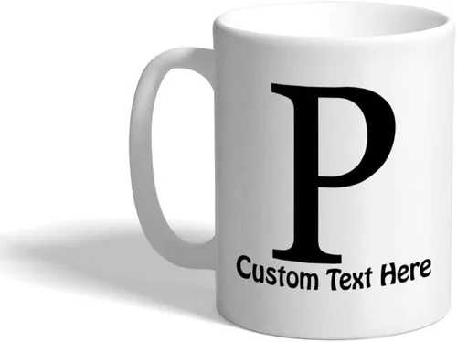 Miniatura 7 de Taza de café personalizada de 11 onzas, letra del alfabeto, monograma, P, diseño de taza de té de cerámica solamente