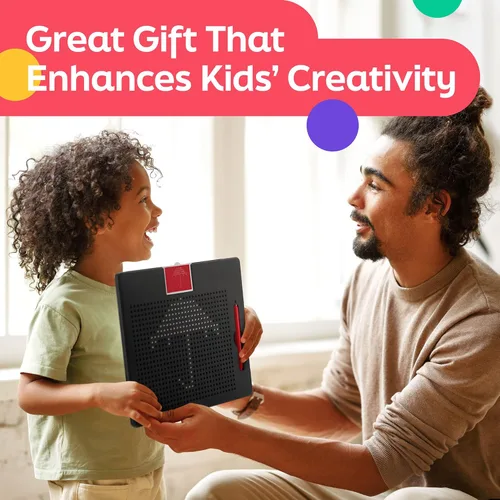 Miniatura 7 de AYNAT FUN Tablero de dibujo magnético grande para niños y niños pequeños con cuentas y lápiz óptico magnético, juguete magnético para tabletas