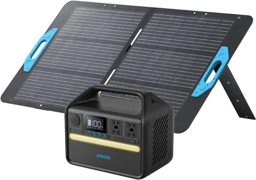 Anker Generador solar 535, potencia de 512 Wh con panel solar de 100 W, estación de energía con LiFePO4, 4 salidas de CA de 110 V, salida USB-C PD