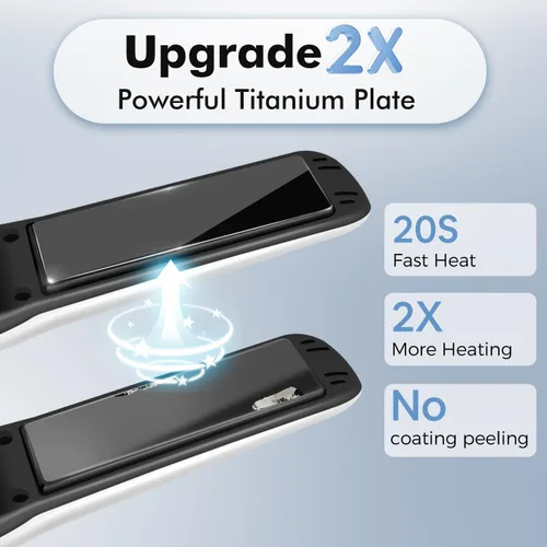 Miniatura 2 de SUNMAY Alisador de pelo inalámbrico, mini plancha plana portátil para viajes, calentamiento rápido de 20 segundos, recargable USB-C de 5000 mAh