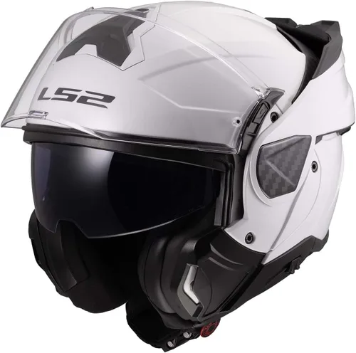 Miniatura 2 de LS2 Helmets Advant II - Casco modular de motocicleta con protector solar (blanco brillante, 2XL)