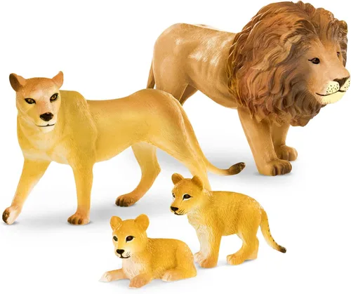 Miniatura 15 de Terra by Battat Juego familiar de juguetes de elefante africano de 4 piezas - Figuras realistas de animales de safari de plástico - Juguetes