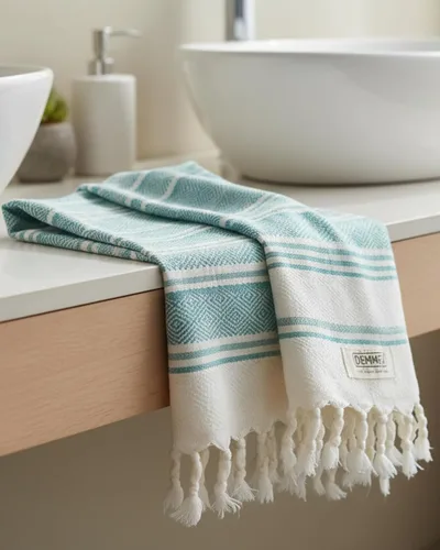 Miniatura 12 de DEMMEX Toallas de mano turcas de algodón orgánico certificado para baño, juego de 2, toallas de cocina y gimnasio, toallas de viaje compactas