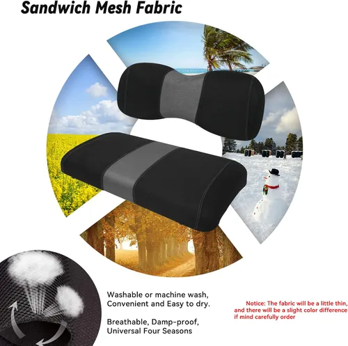 Miniatura 5 de Golf Cart Seat Covers Fit EZGO TXT/Club Car DS/Club Car Precedent/Yamaha Drive/Aftermarket Common Rear Seat Kit, Washable Breathable Air Mesh Cloth