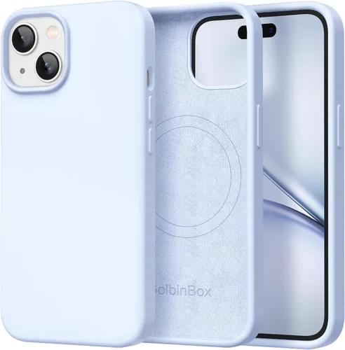 Miniatura 143 de GolbinBox Funda magnética para iPhone 17, compatible con MagSafe, cubierta de silicona integrada para control de cámara, funda de silicona líquida a