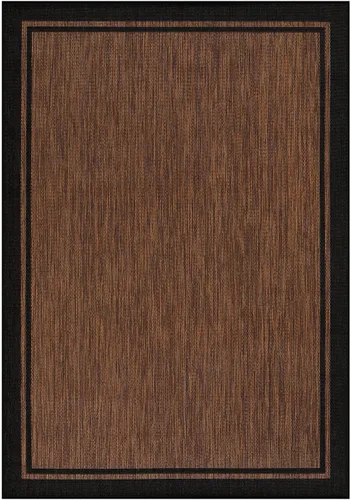 Miniatura 2 de Camilson - Alfombra para interiores y exteriores, 5x7 con borde, Alfombras modernas en color marrón nuez y negro para patios, cocina y pasillo