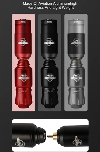 Miniatura 5 de Mini Rocket Tattoo Machine Set Japón Motor inalámbrico Batería Tatuaje Rotary Machine Power RCA Interface Mini lápiz de tatuaje inalámbrico, juego